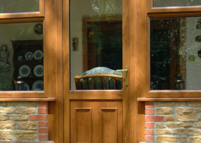 Oak UPVC single door